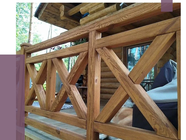 Деревянные перила под ключ в Электростали от 7598 руб. 