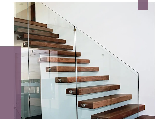 Стеклянные перила для лестницы в Электростали от 14689 руб.