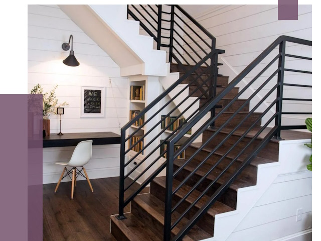 Перила для лестницы в доме в Электростали от 7344 руб. — ПРОЛЁТ-Элк