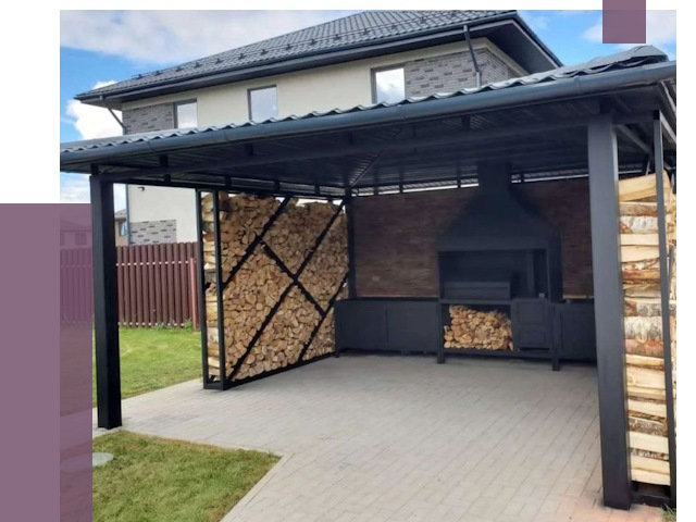 Навесы для барбекю в Электростали от 12612 руб. под ключ | ПРОЛЁТ-Элк