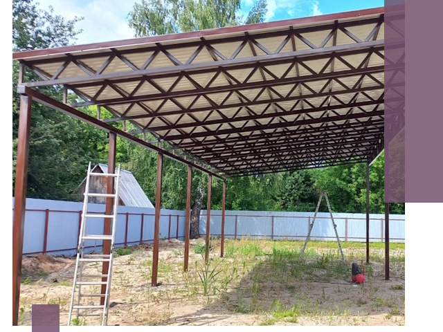 Односкатные навесы под ключ в Электростали — изготовление и монтаж