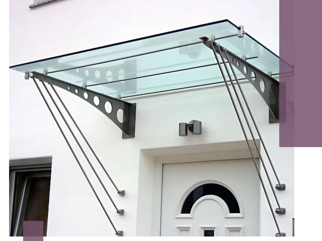 Козырьки над входом под ключ в Электростали — изготовление и монтаж