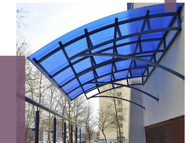 Козырьки из поликарбоната в Электростали от 4255 руб. под ключ | ПРОЛЁТ-Элк