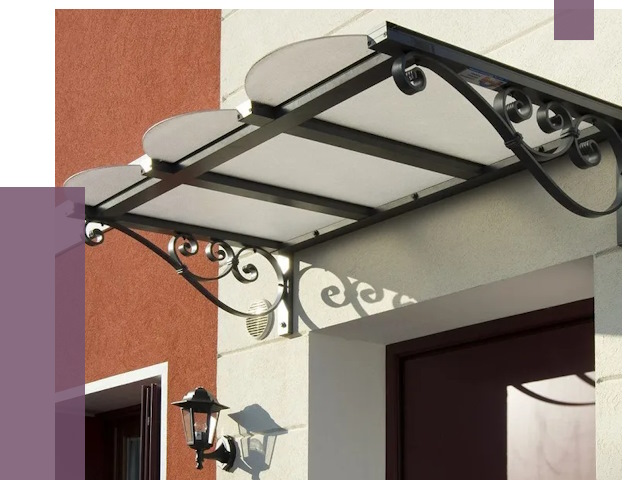 Односкатные козырьки в Электростали от 8307 руб.  | ПРОЛЁТ-Элк