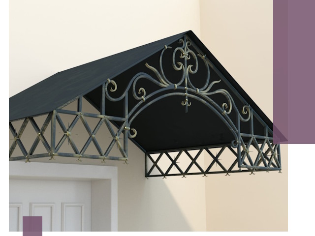 Двускатные металлические козырьки под ключ в Электростали