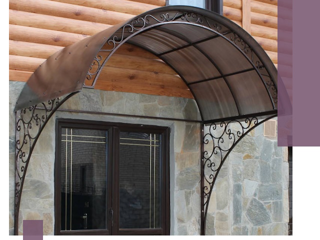 Арочные козырьки под ключ в Электростали: изготовление и монтаж